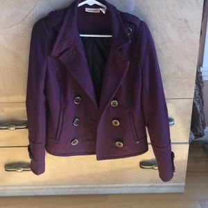 DKNY purple pea coat